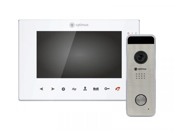 Комплект видеодомофона Optimus VMH-7.1 (w) + DSH-1080 (сереб.)_v.1 - картинка 1