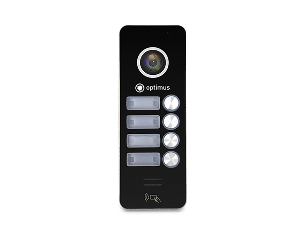 Панель видеодомофона Optimus DSH-1080/4 (Черный) - картинка 1